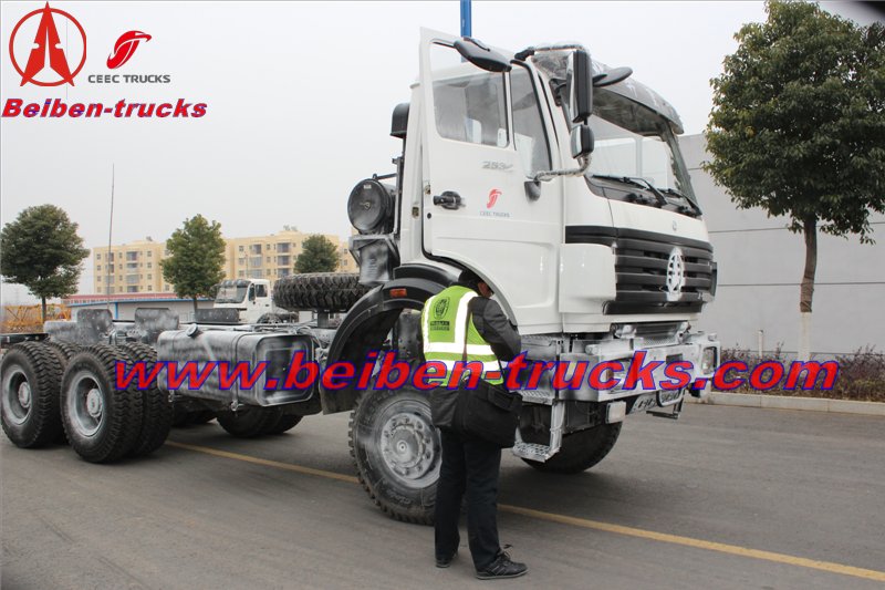 pedido del cliente del congo 10 unidades chasis de camión con tracción en 6 ruedas beiben