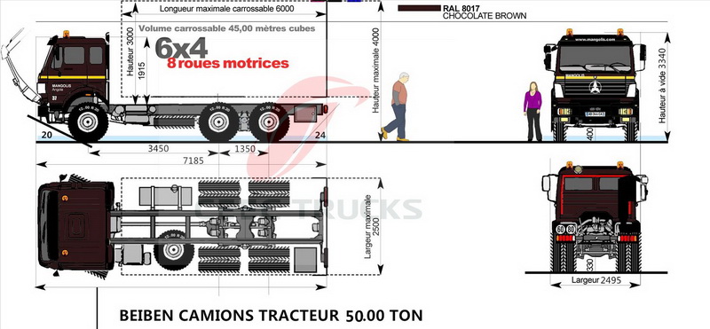 Fabricante de camiones tractores beiben 420 Hp