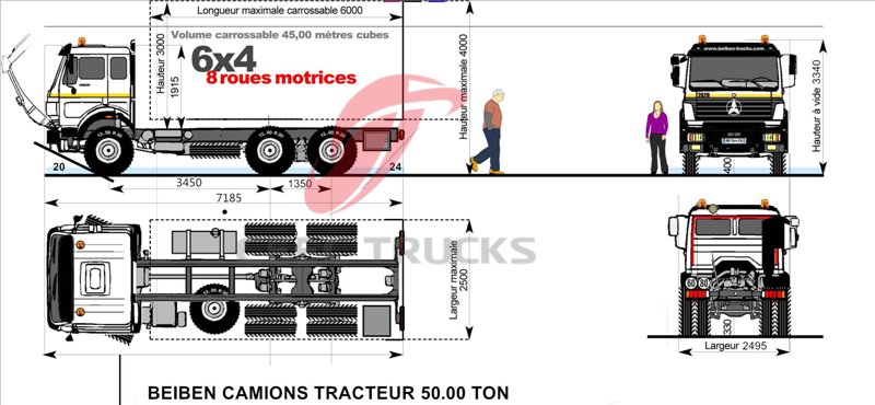 Camión tractor beiben para cliente del Congo