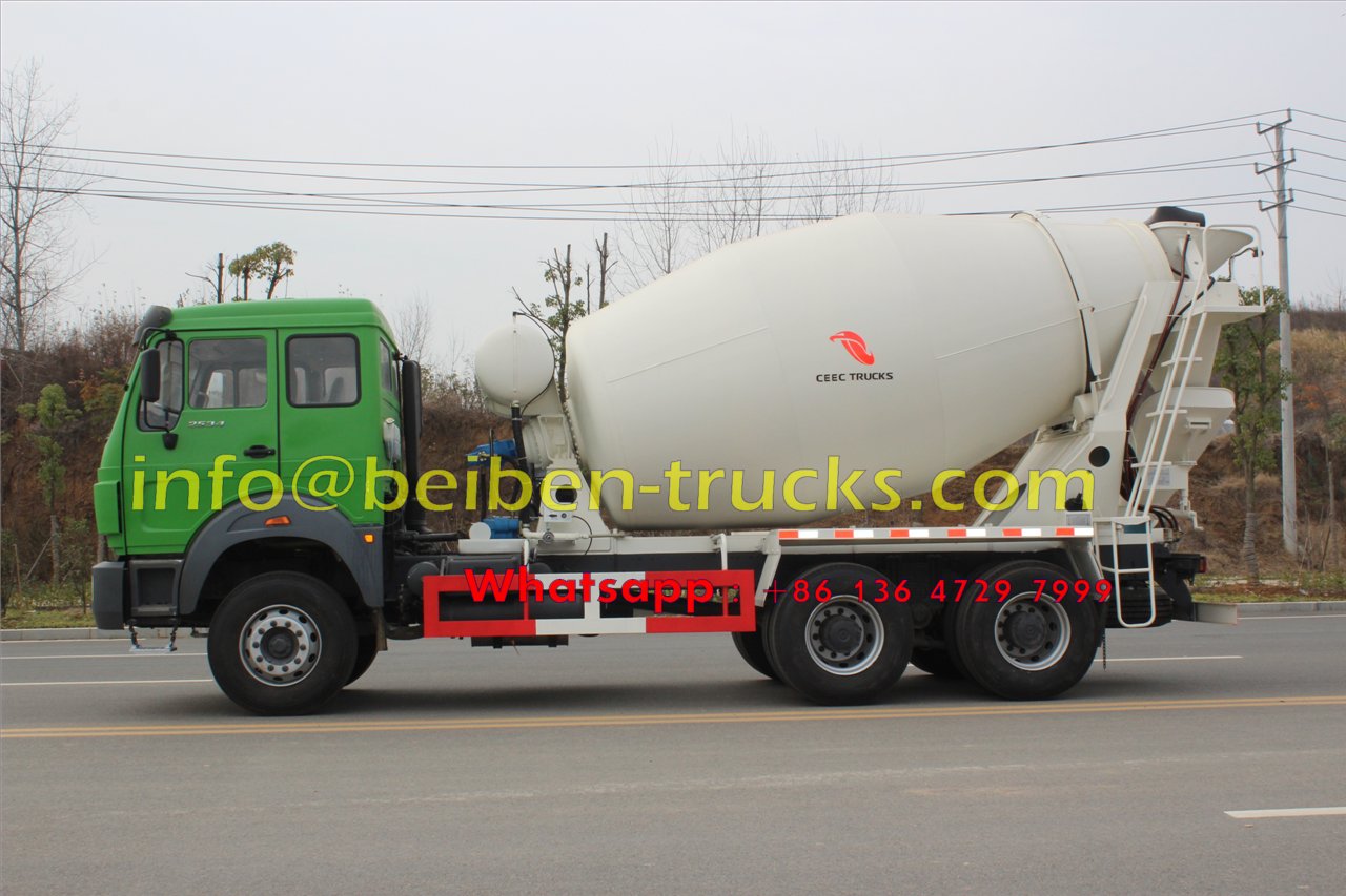 China Beiben 6x4 340hp 10 metros cúbicos Camión hormigonera