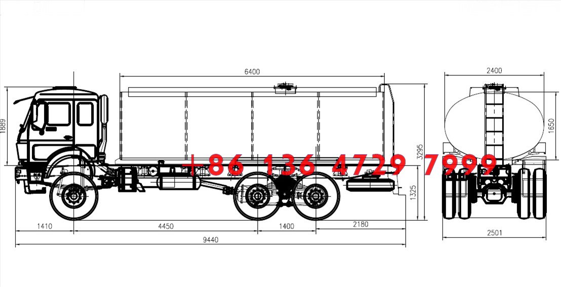 Camión cisterna con tracción total beiben 2538