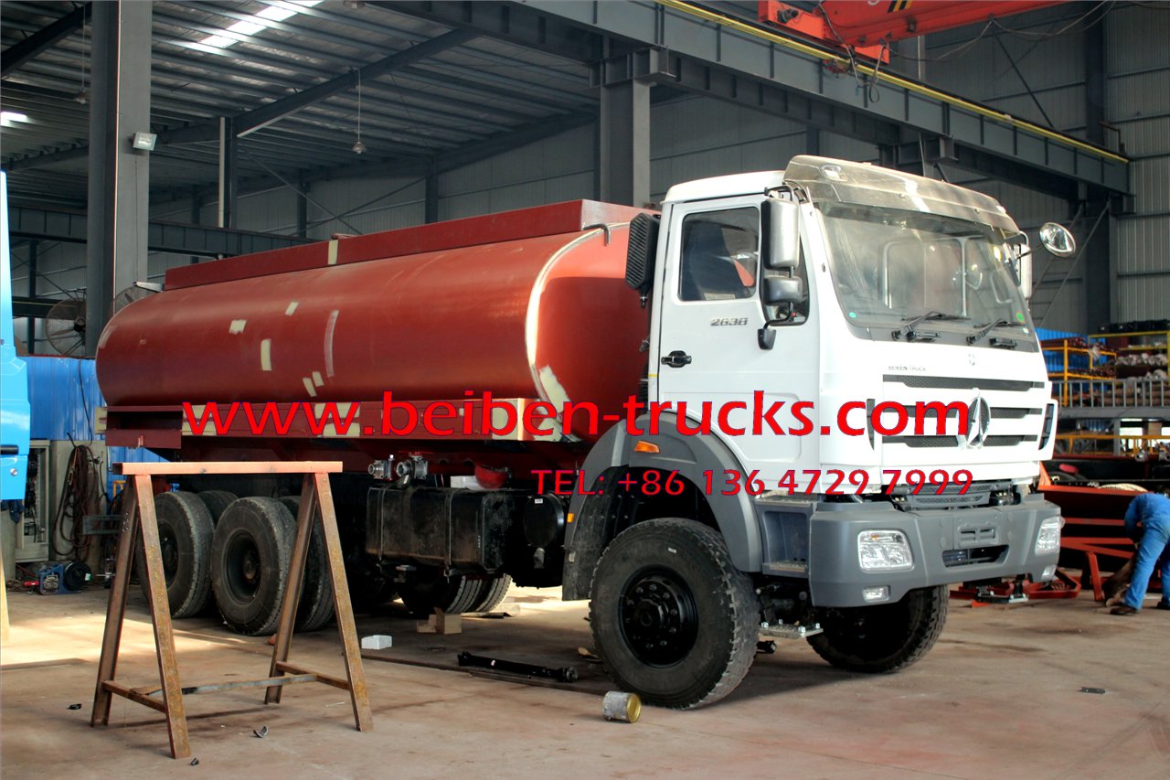 Camión cisterna de agua beiben de 336 hp, camión rociador de agua de 10 ruedas 20m3 2638 6x4