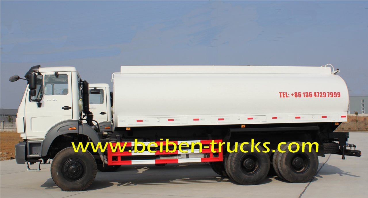 Camión cisterna de agua beiben de 336 hp, camión rociador de agua de 10 ruedas 20m3 2638 6x4