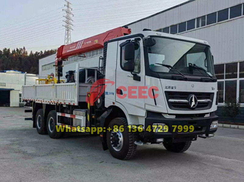 Beiben 6×6 crago truck with crane
