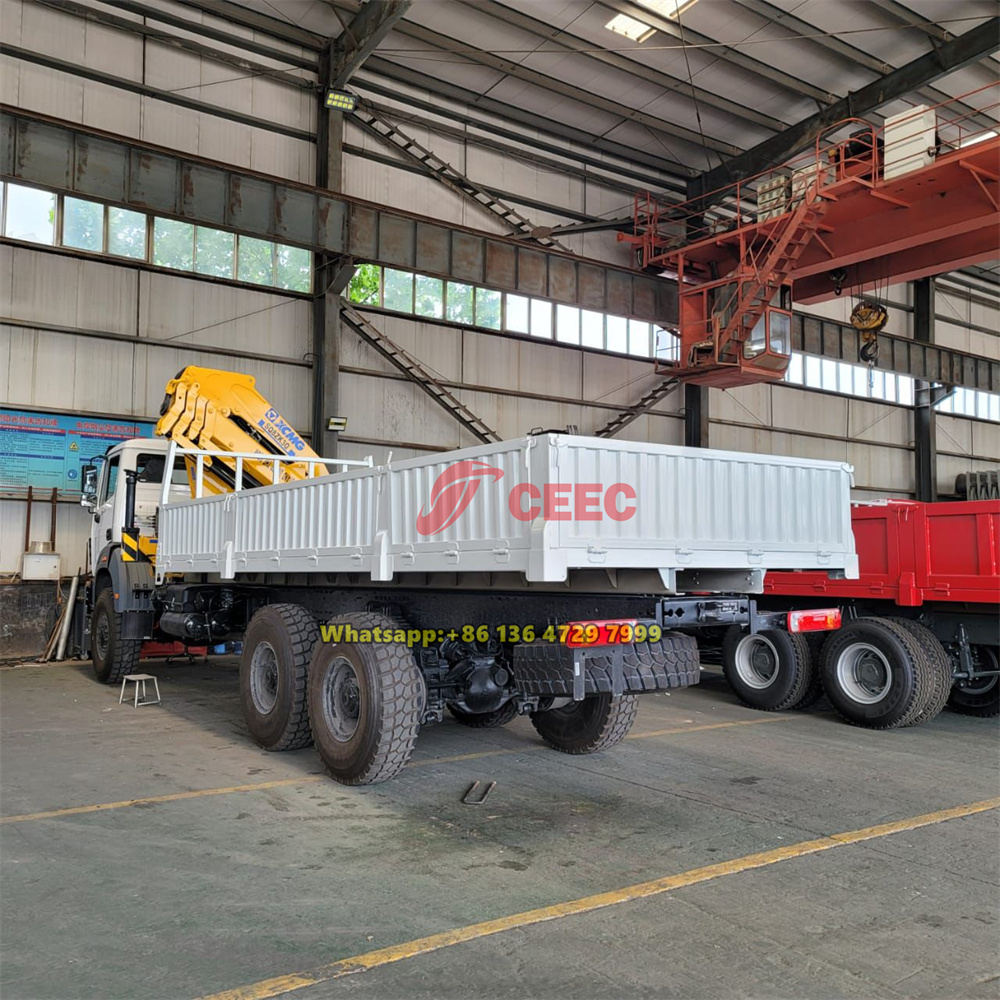 beiben 6x6 off road knuckle crane truck