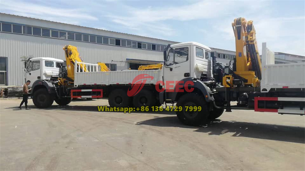 beiben 6x6 off road knuckle crane truck