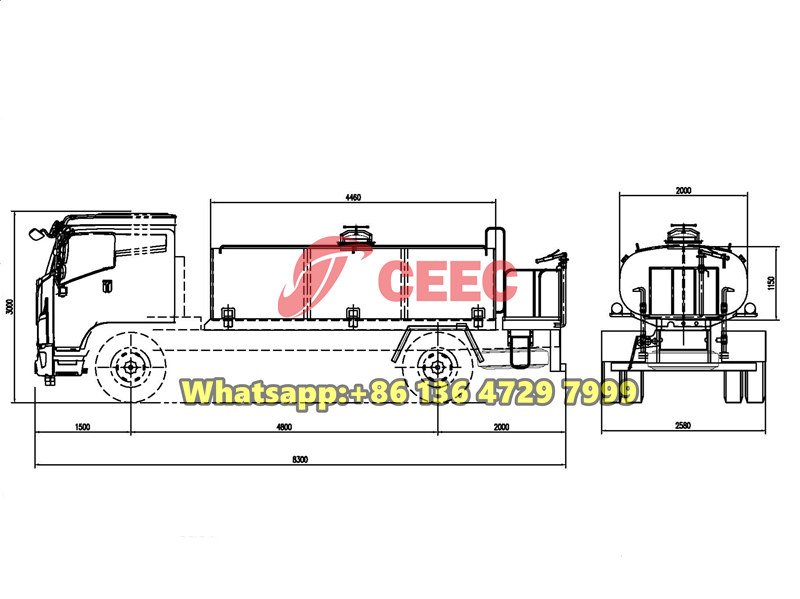 Beiben 6 wheeler water cart truck