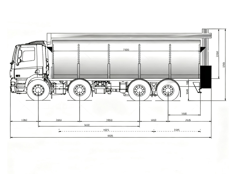 Beiben 8x4 oil tank truck drawing