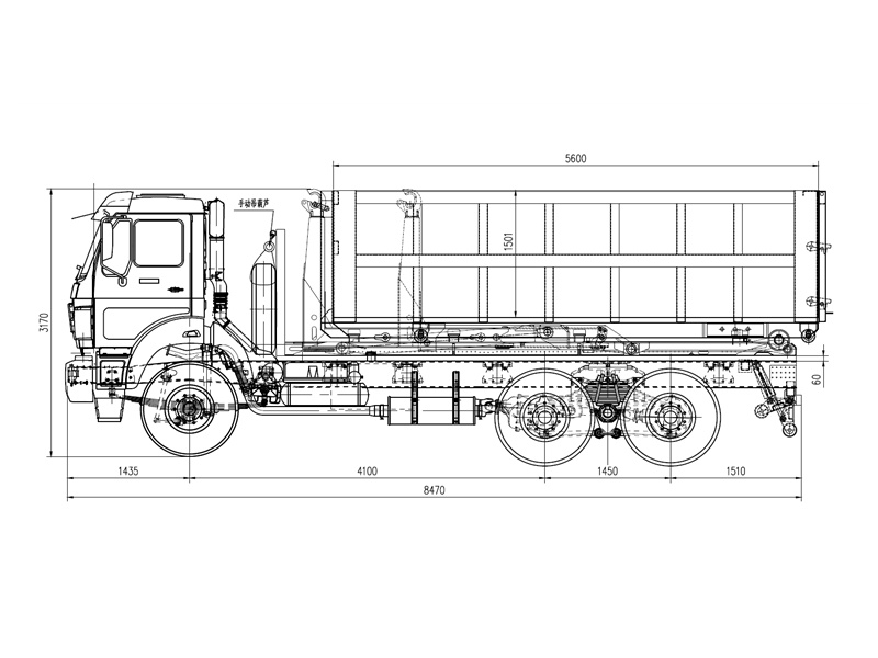 Beiben 6×4 hook loader garbage truck