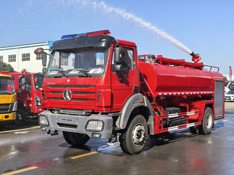Beiben water tender fire truck testing