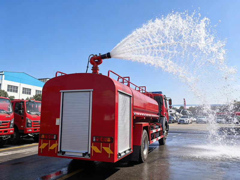 Beiben water tender fire truck testing