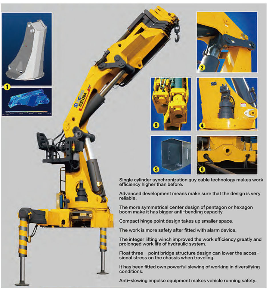 XCMG 10-ton knuckle boom crane