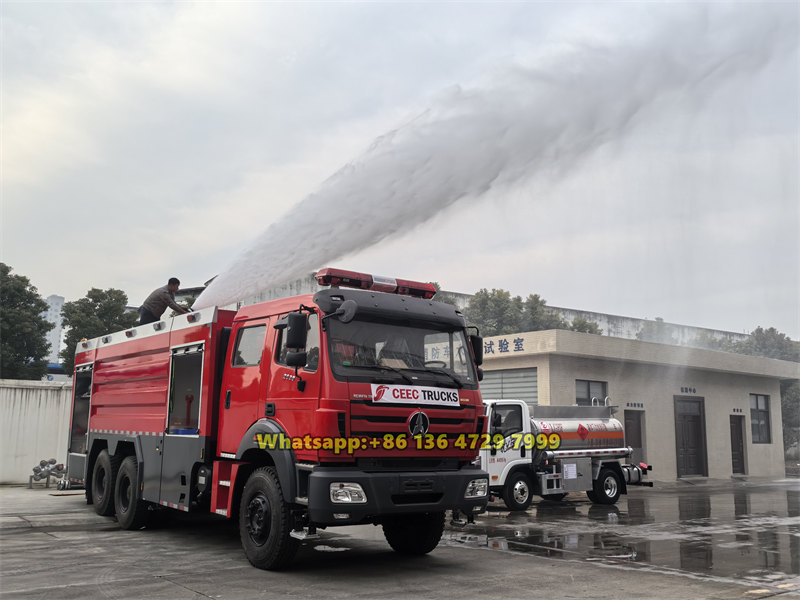 Beiben firefighting truck testing