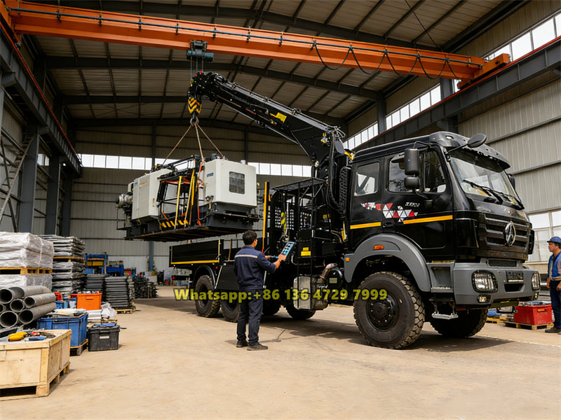 Beiben off-road truck mounted crane applications