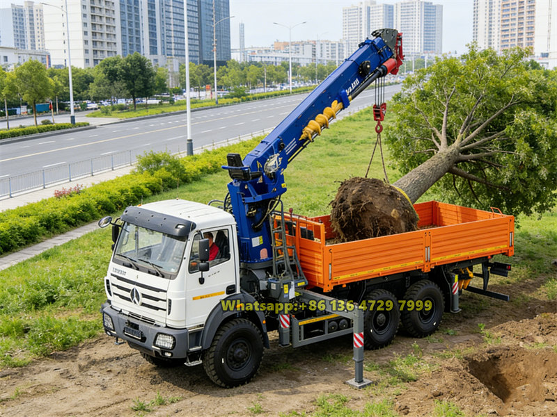Beiben off-road truck mounted crane applications