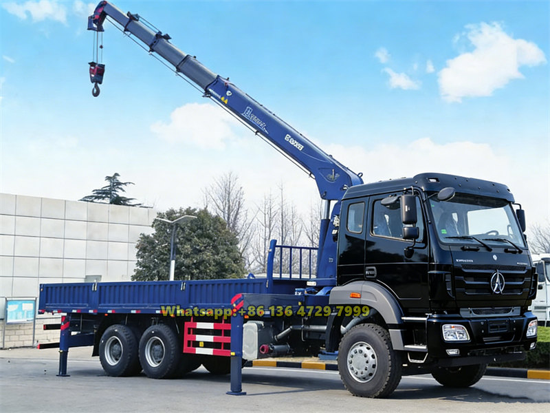 Beiben 6×4 cargo truck with crane