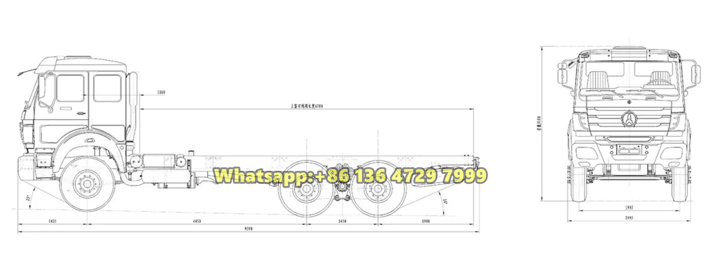 Beiben 6×6 heavy chassis drawing