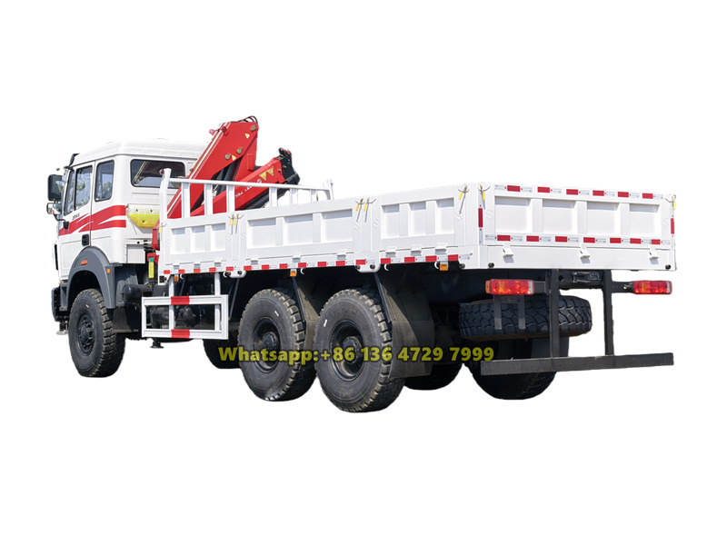 Beiben 6×6 all wheel drive truck mounted crane