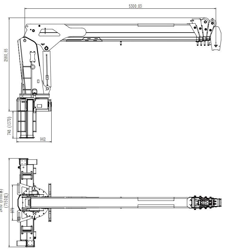 Beiben truck mounted crane drawing