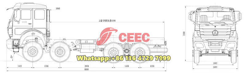 Beiben 8x8 heavy chassis drawing