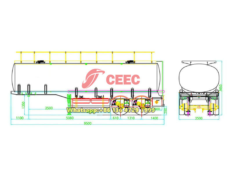 2-axle fuel tanker trailer drawing 2-axle fuel tanker trailer drawing