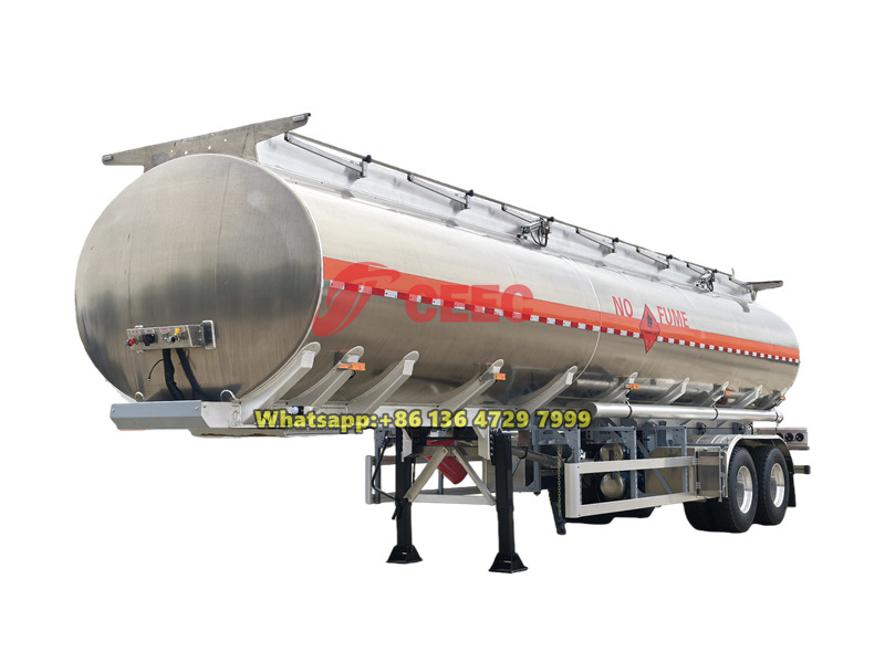 Two-axle aluminum alloy oil tanker semi-trailer Two-axle aluminum alloy oil tanker semi-trailer