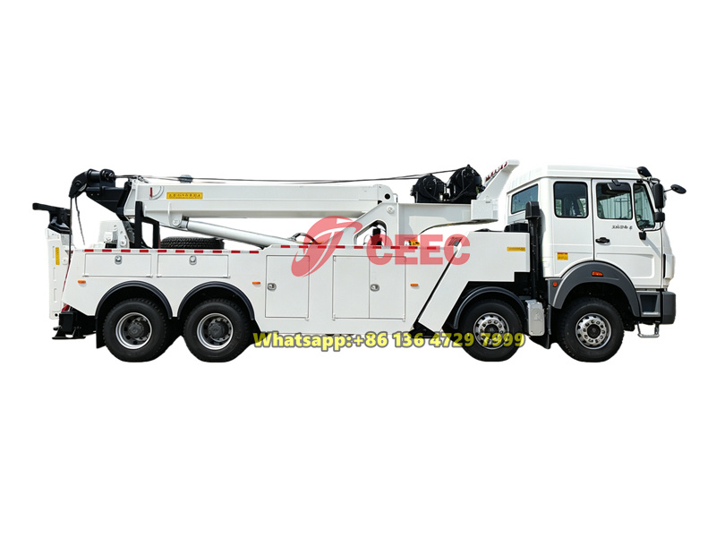 Beiben 12 wheeler rotating towing truck