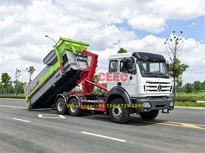 Beiben 6×4 hooklift bin truck