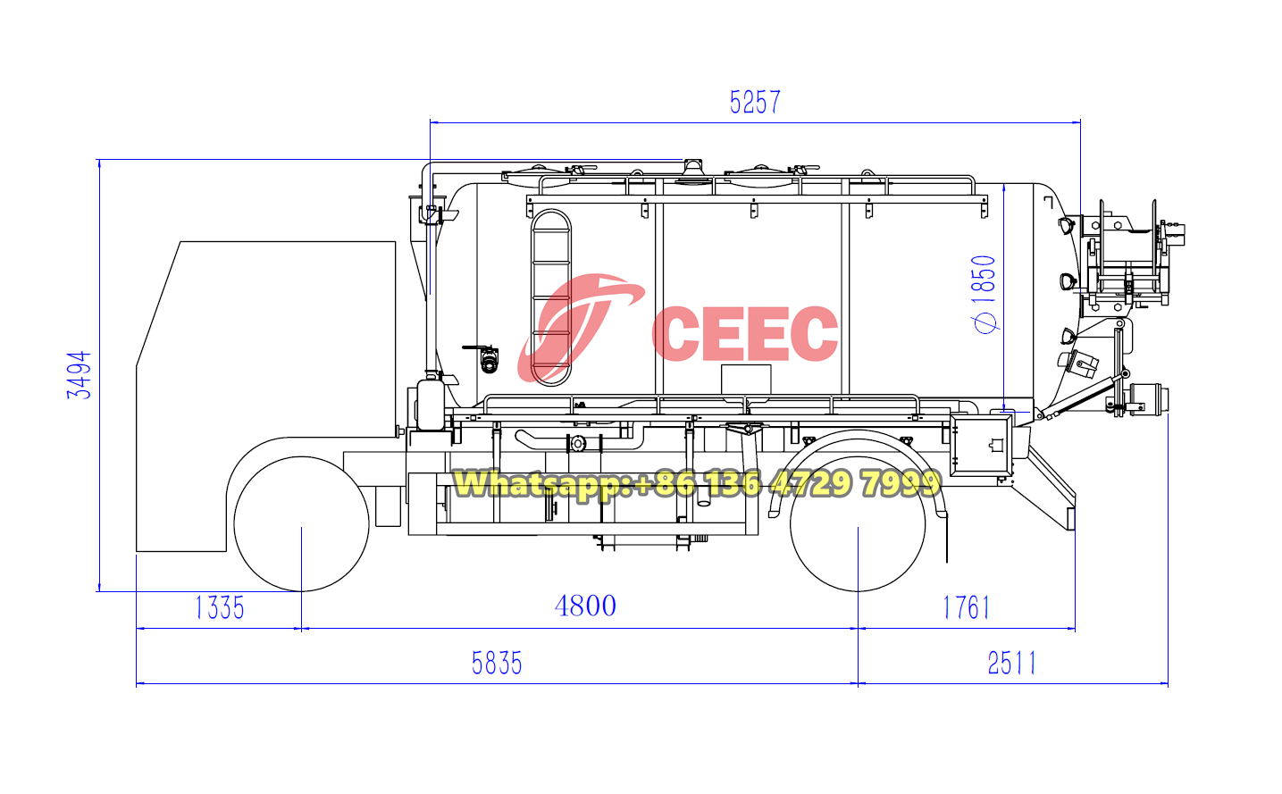 Beiben 4×2 combination sewer cleaner