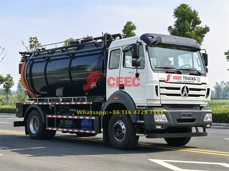 Beiben 6 wheeler combined sewer jetting and vacuum truck