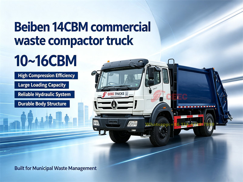Beiben 14CBM back loading garbage truck