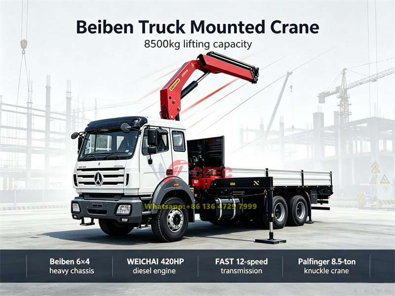 Beiben 2642 knuckle boom crane truck