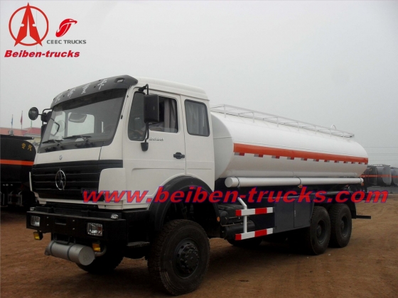 cheap Beiben oil carrier 25000L fuel tank truck oil off road tank truck price