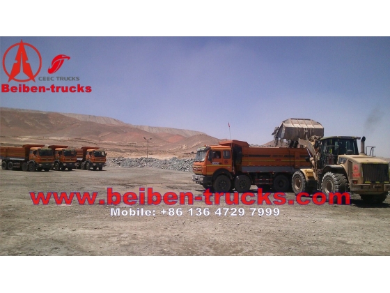 used beiben north benz NG80 30 CBM cargo box 8*4 tipper trucks