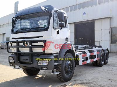 Beiben 6×6 off-road hook loader garbage truck