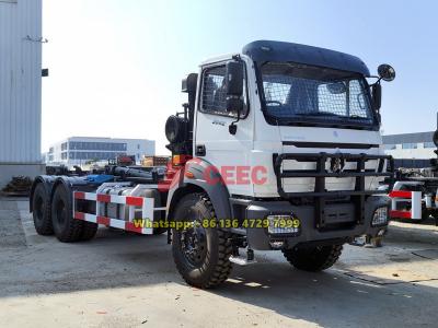 Beiben 6×6 off-road hook loader garbage truck