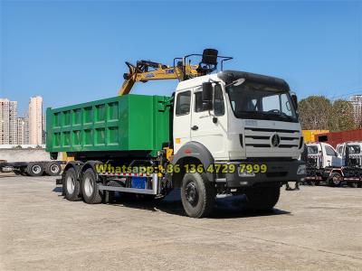 Beiben 10-wheeler hook lift truck with crane