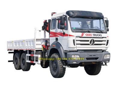 Beiben 6-wheeler off-road knuckle crane truck