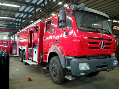 Camión de bomberos Beiben de doble cabina 2534 para cliente de Dubai