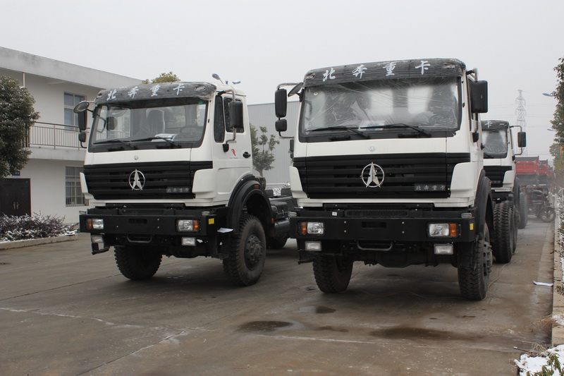 10 unidades de chasis de camión beiben 2534, exportación de camión de conducción 6*6 a CONGO, Brazavaiile