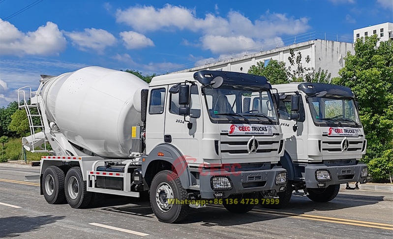2 unit beiben 10 cbm mixer trucks are exported to South america